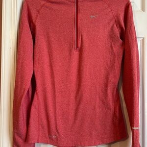 Nike Red Long Sleeve Zipper Dry Fit top
